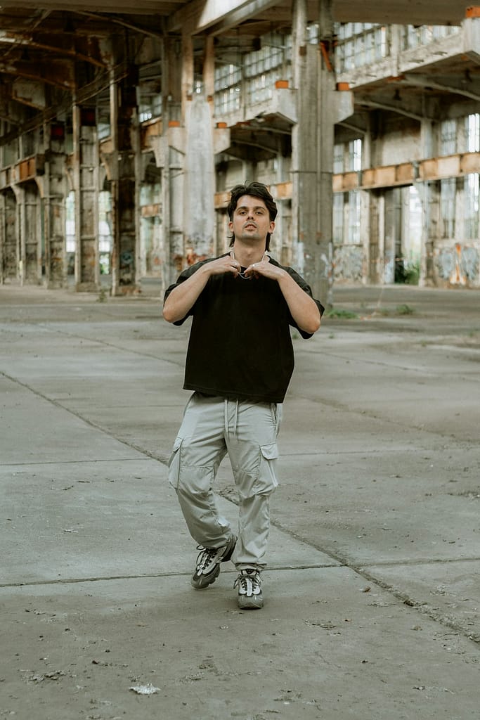 Portrait editorial streetwear campaign photograph for DOTX